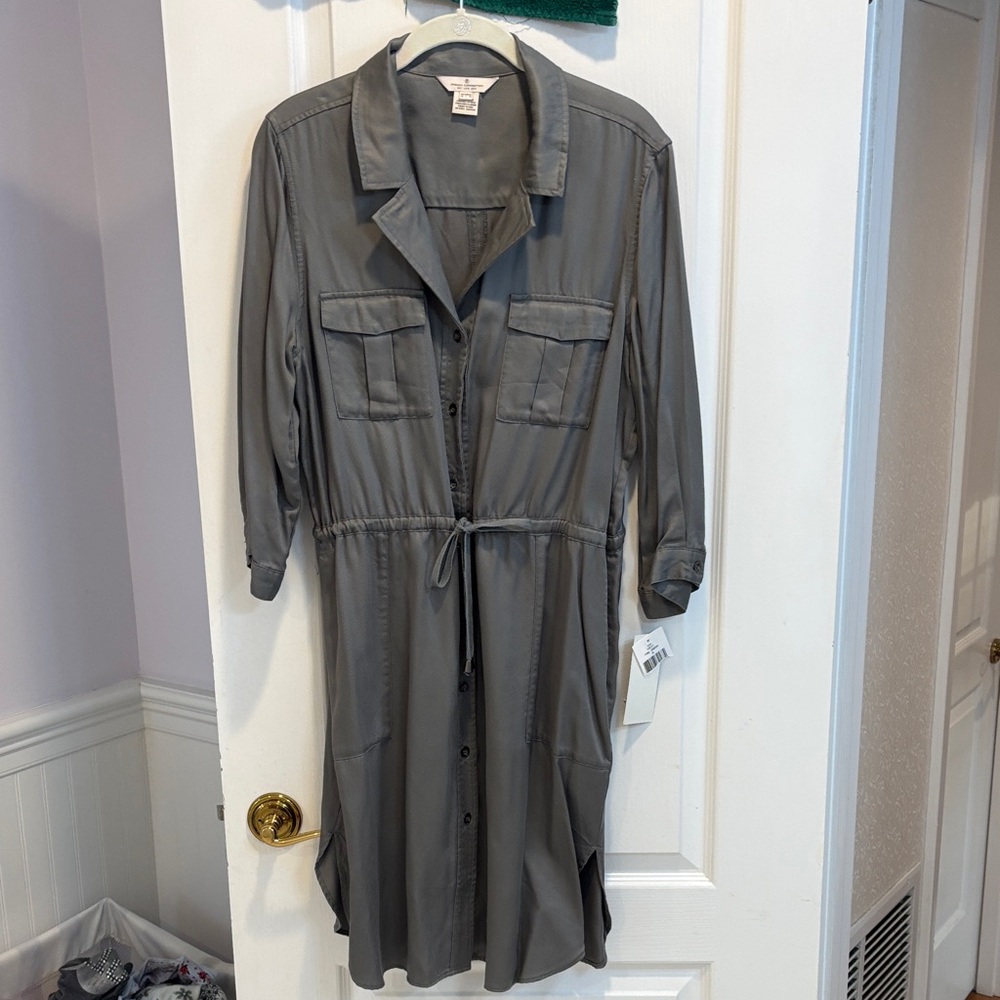 NWT French Connection Gray Collared Shirt Dress